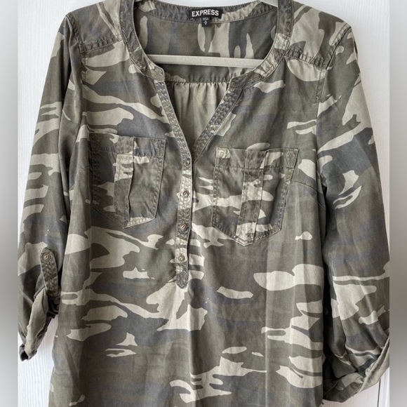 Express Camo Shirt Dress L - Picture 5 of 7